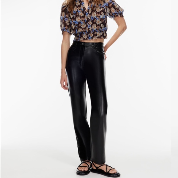 Aritzia Wilfred Melina High-waisted Vegan Leather Pants - Picture 1 of 5
